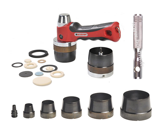 Striking tools and accessories for hollow punches